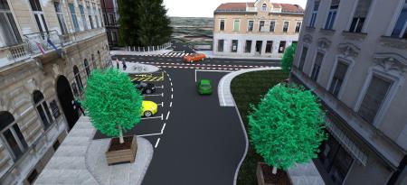 Prikaz projektne rešitve ureditve križišča pred Upravno enoto Ptuj 2